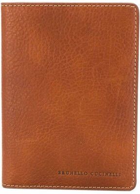 Brunello Cucinelli Portemonnee met logo Bruin