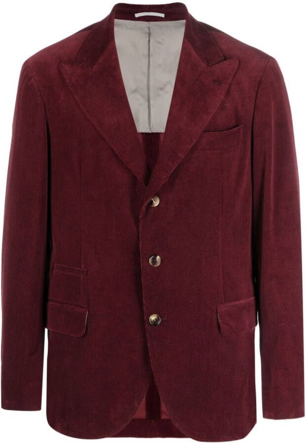Brunello Cucinelli Ribfluwelen blazer Rood