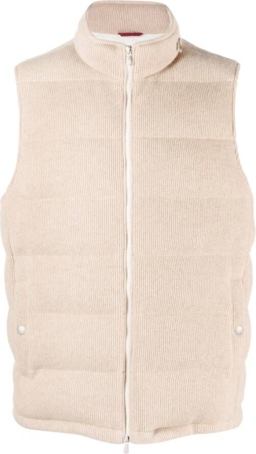 Brunello Cucinelli Ribfluwelen bodywarmer Beige