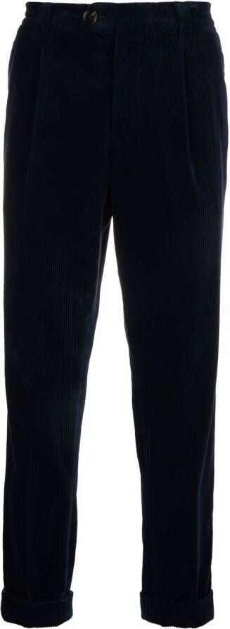 Brunello Cucinelli Ribfluwelen broek Blauw