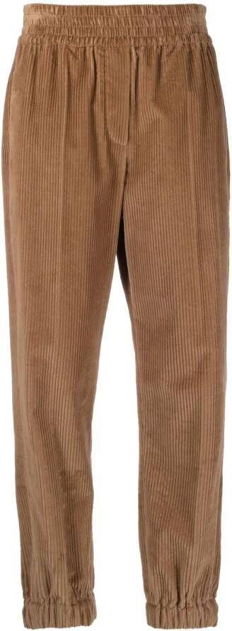 Brunello Cucinelli Ribfluwelen broek Bruin
