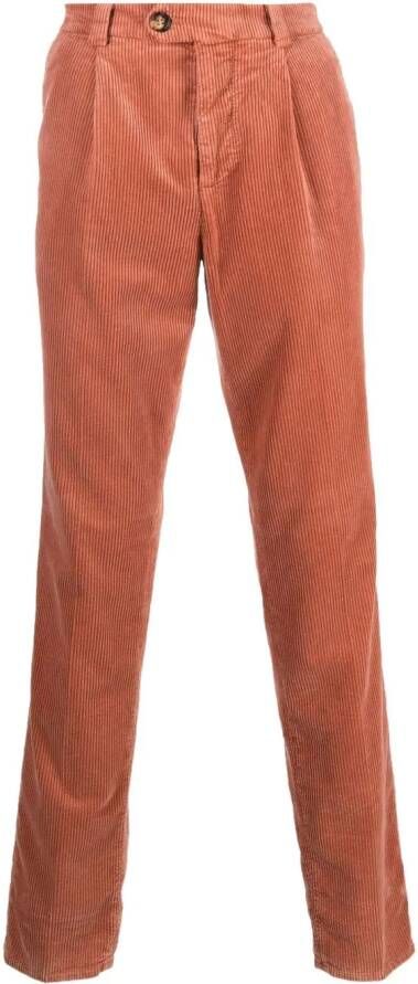 Brunello Cucinelli Ribfluwelen broek Oranje