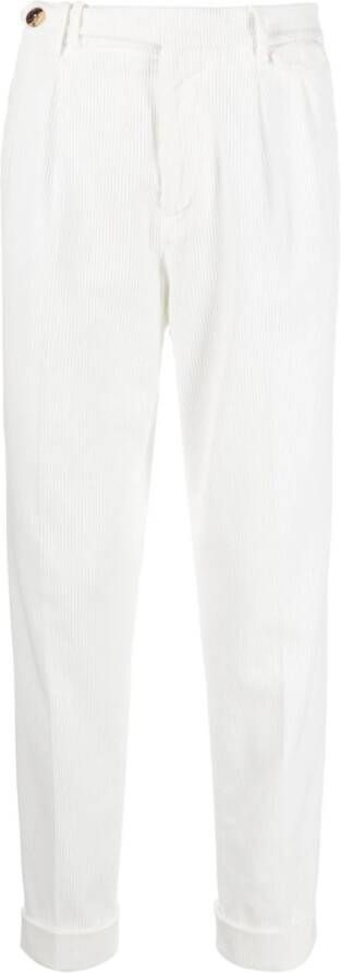 Brunello Cucinelli Ribfluwelen broek Wit