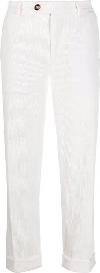 Brunello Cucinelli Ribfluwelen broek Wit