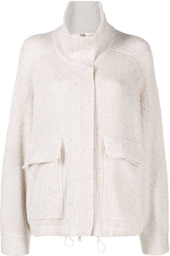 Brunello Cucinelli Ribgebreid vest Beige