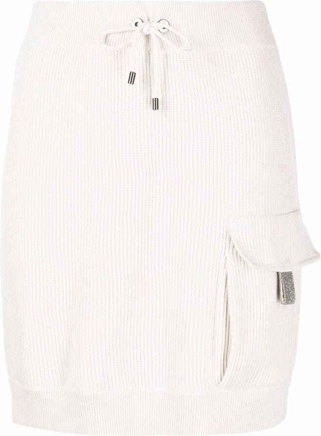 Brunello Cucinelli Ribgebreide rok Beige