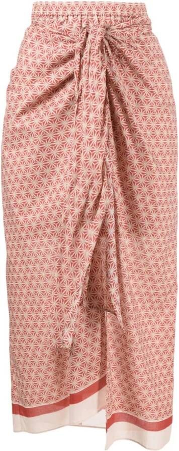 Brunello Cucinelli Rok met geometrische print Rood