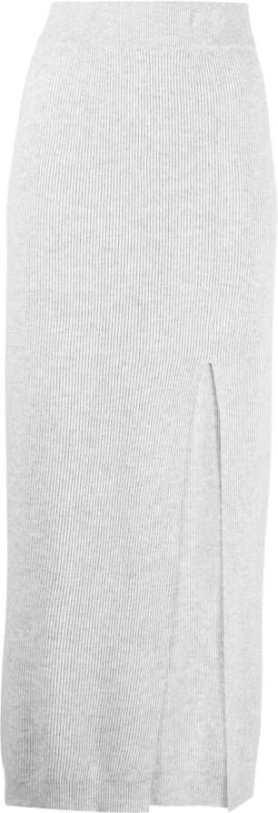 Brunello Cucinelli Rok met zijsplit Grijs