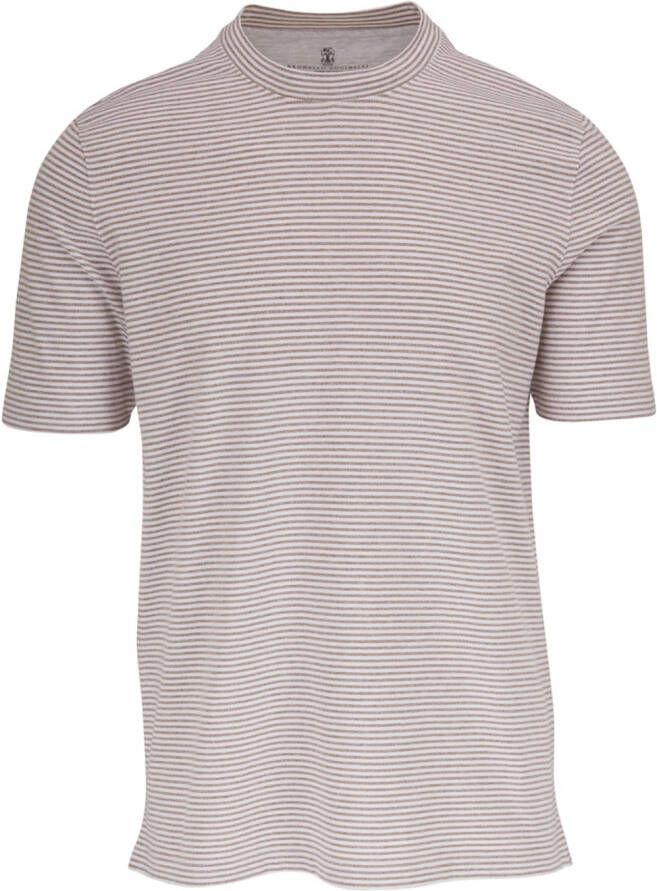Brunello Cucinelli T-shirt met ronde hals Beige