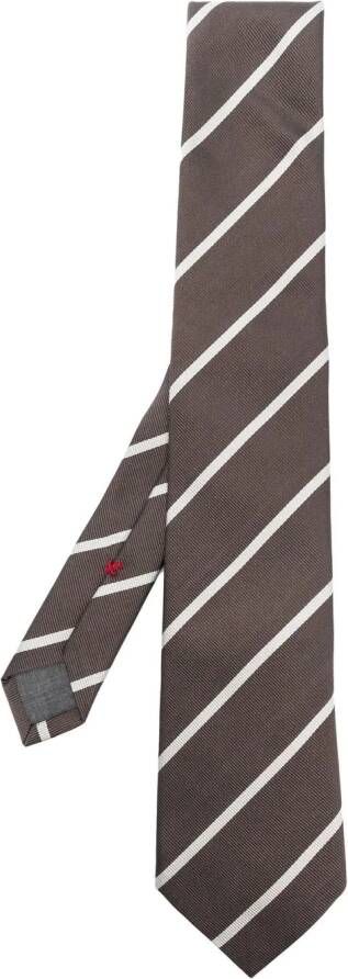 Brunello Cucinelli Gestreepte stropdas Bruin