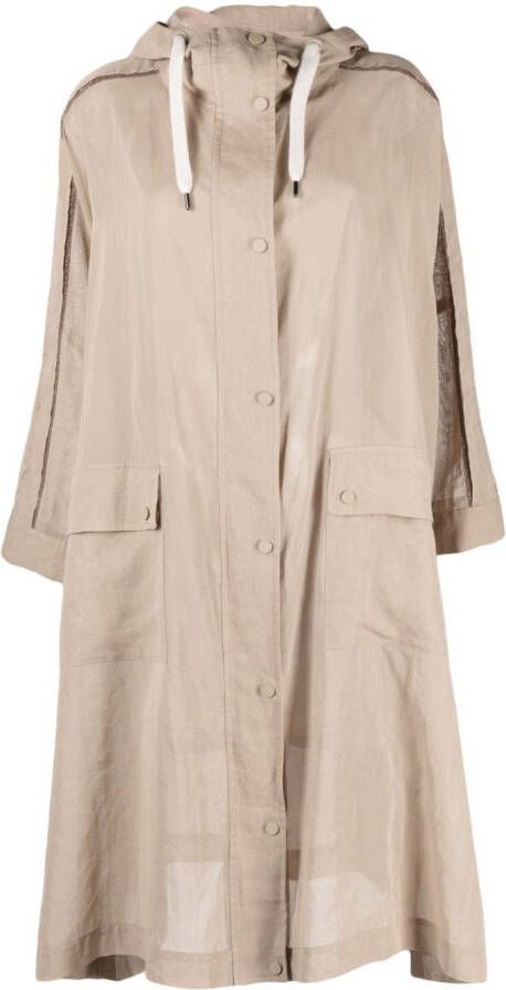 Brunello Cucinelli Semi-doorzichtige blouse Bruin