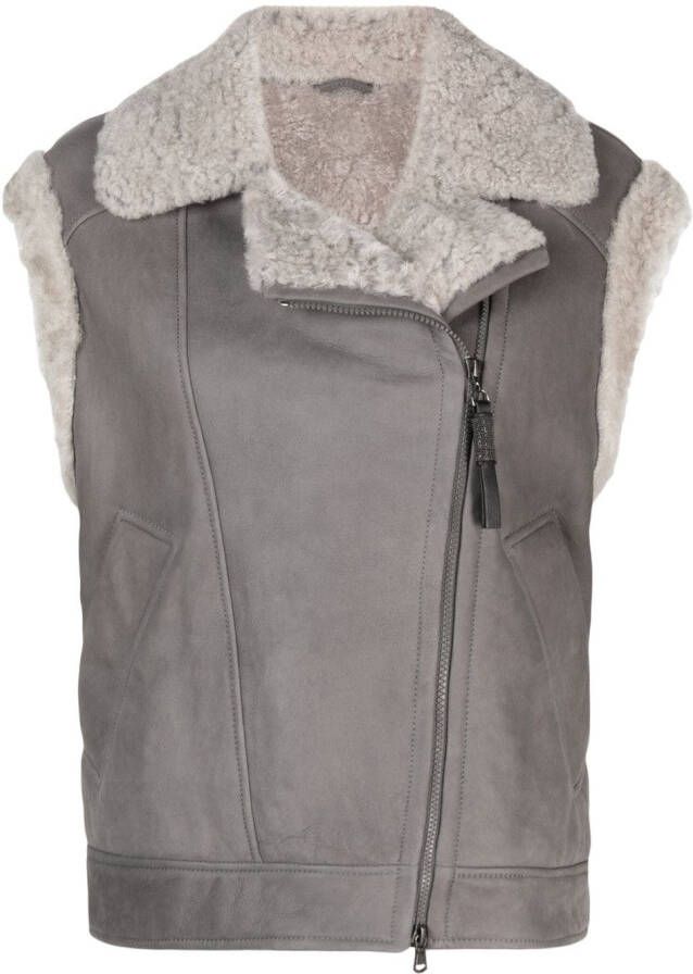 Brunello Cucinelli Jack met lammy afwerking Grijs