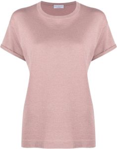 Brunello Cucinelli Glanzend T-shirt Roze