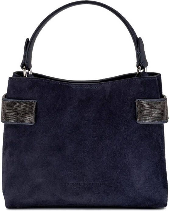 Brunello Cucinelli Shopper verfraaid met ketting Blauw