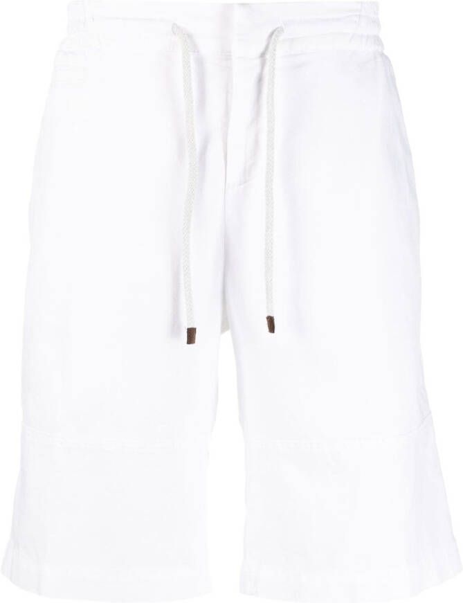 Brunello Cucinelli Shorts met elastisch trekkoord Wit