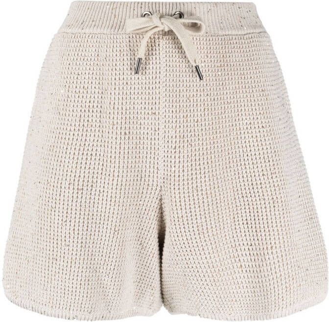 Brunello Cucinelli Shorts met trekkoord Beige