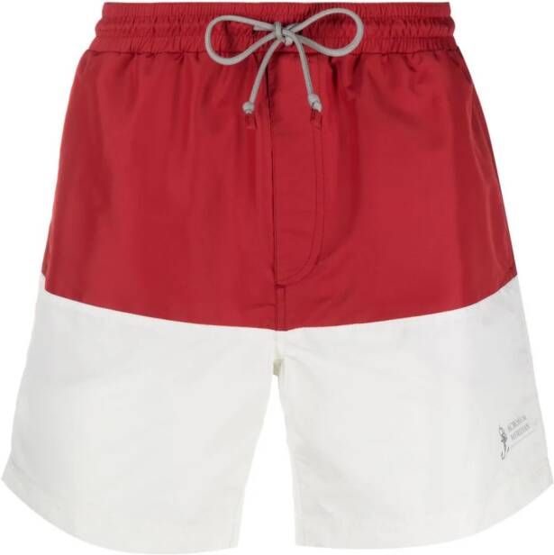 Brunello Cucinelli Shorts met vlakken Rood