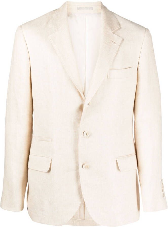 Brunello Cucinelli Blazer met enkele rij knopen Beige