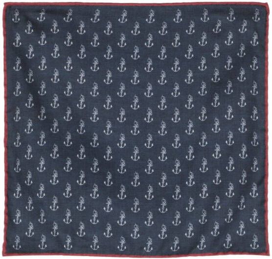 Brunello Cucinelli Sjaal met dierenprint Blauw