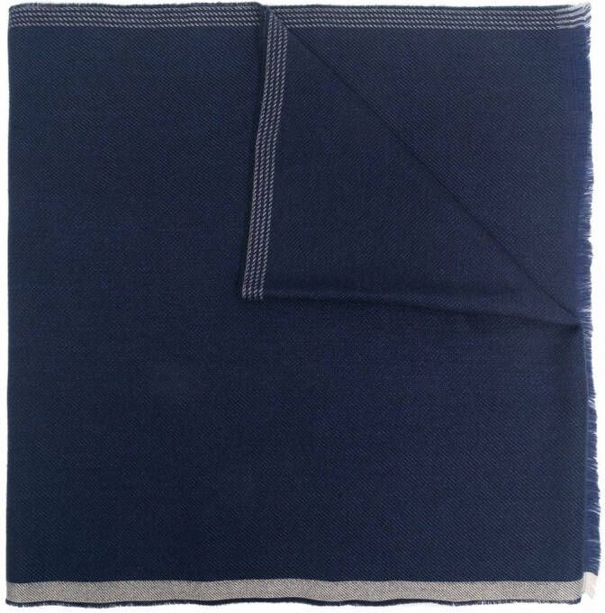Brunello Cucinelli Sjaal met franje Blauw