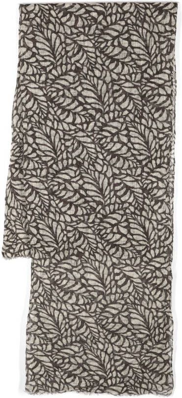 Brunello Cucinelli Sjaal met print Beige