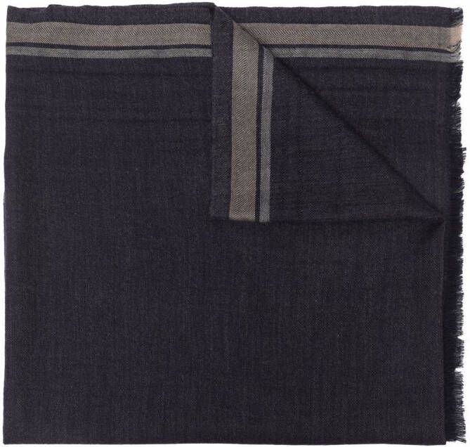 Brunello Cucinelli Sjaal met streepdetail Blauw