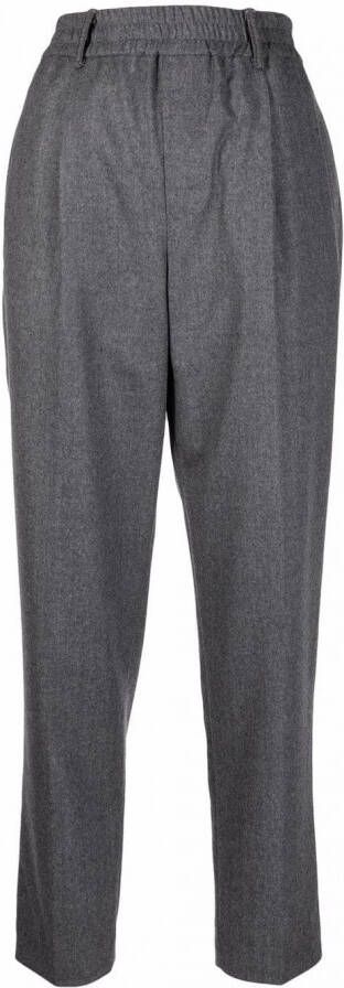 Brunello Cucinelli Straight broek dames acetaat Polyester cupro Messing wol 38 Grijs