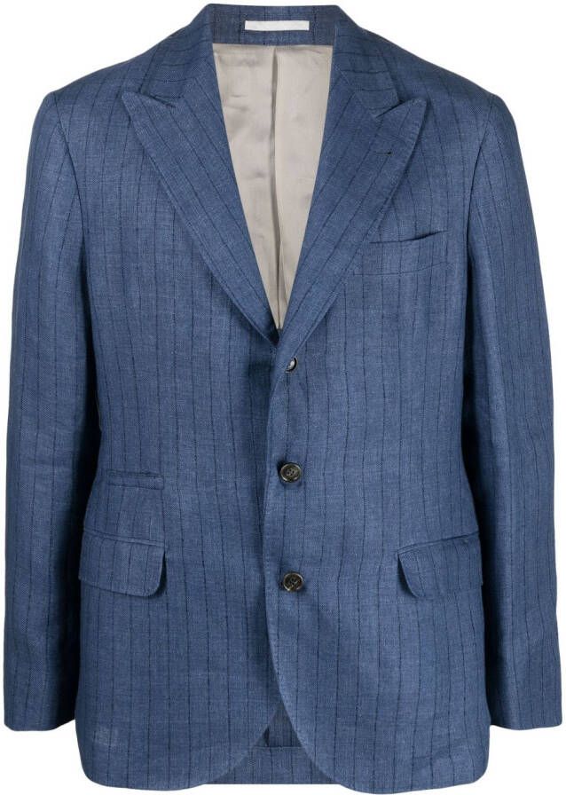Brunello Cucinelli Gestreepte blazer Blauw