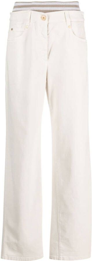 Brunello Cucinelli Jeans met wijde pijpen Beige