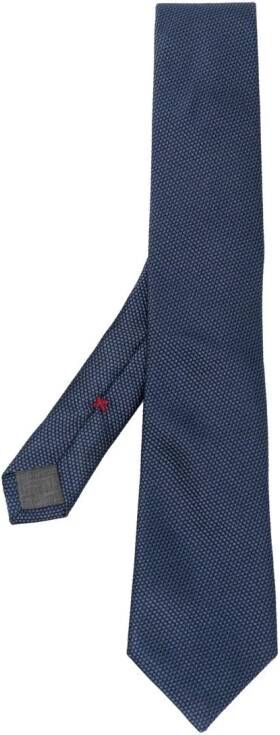 Brunello Cucinelli Stropdas met puntige neus Blauw