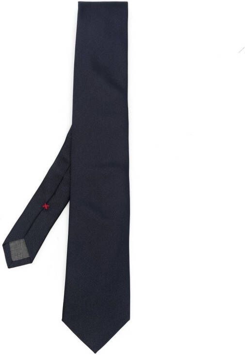 Brunello Cucinelli Stropdas met satijnen afwerking Blauw
