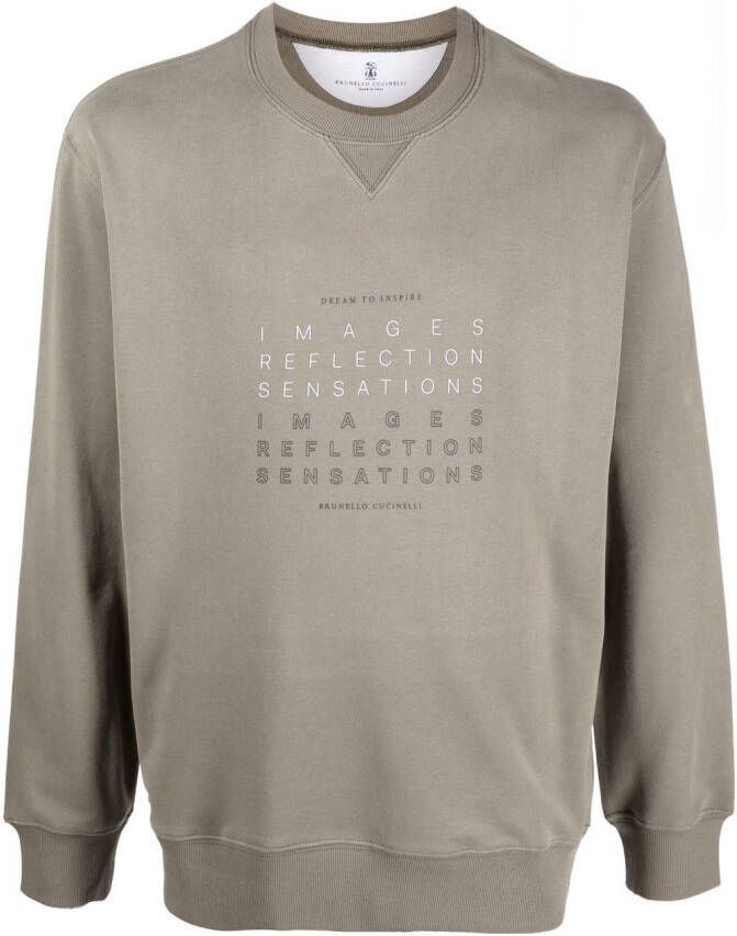 Brunello Cucinelli Sweater met logoprint Groen