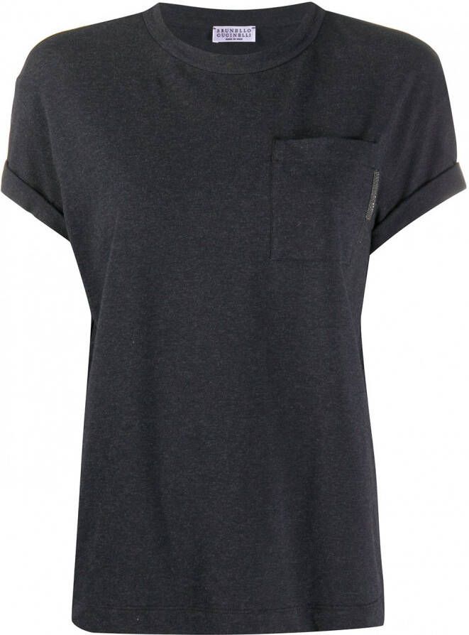 Brunello Cucinelli T-shirt met borstzak Zwart