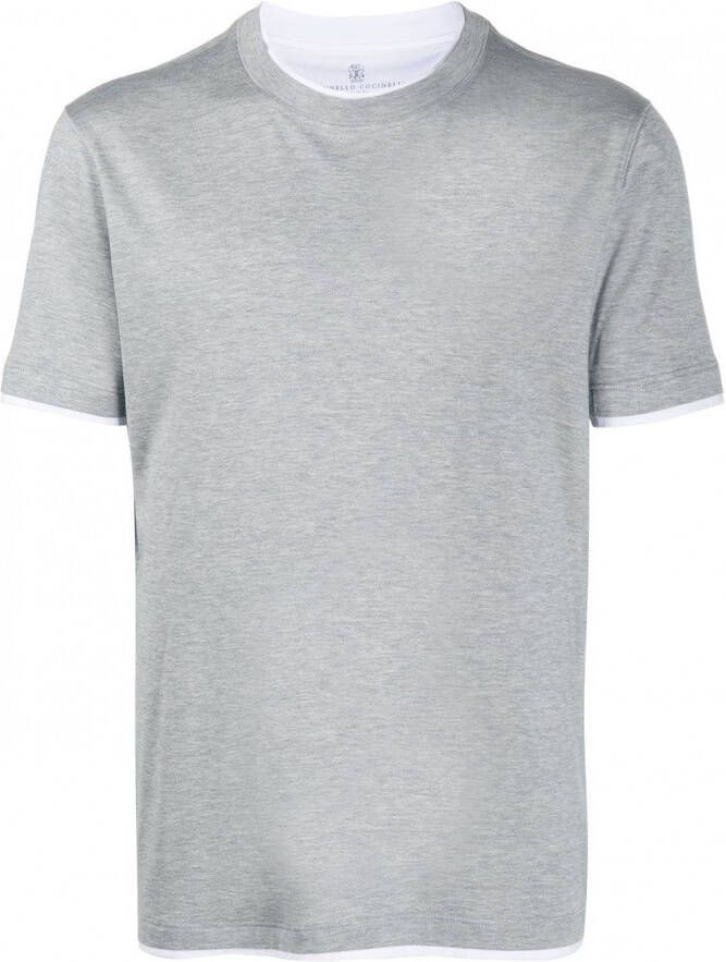Brunello Cucinelli T-shirt met gelaagd effect Grijs