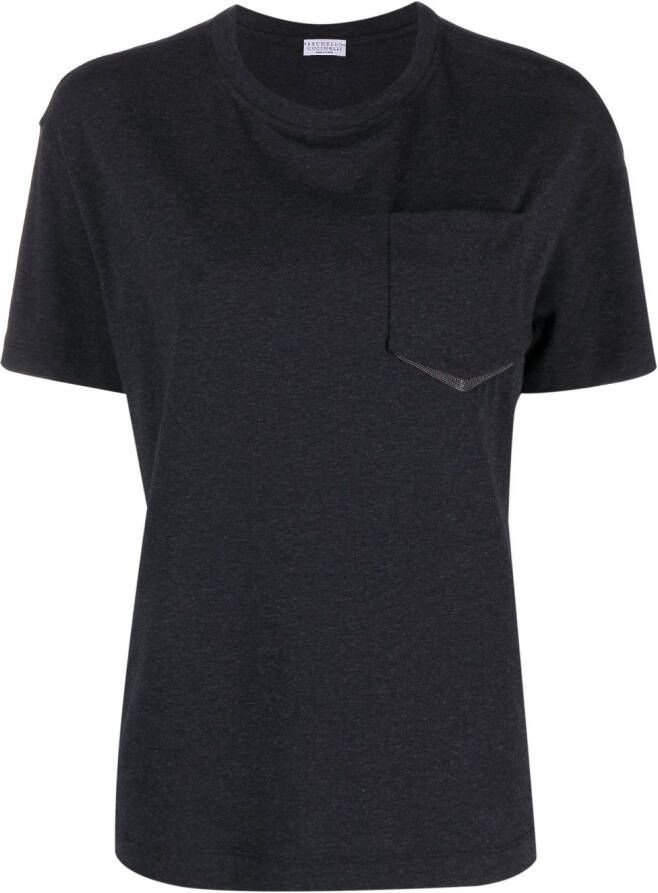 Brunello Cucinelli T-shirt met kettingdetail Zwart