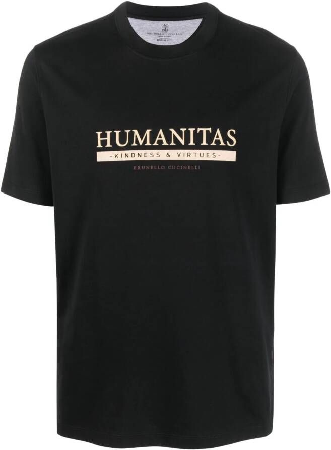 Brunello Cucinelli T-shirt met logoprint Zwart