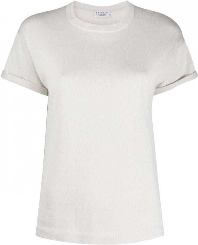 Brunello Cucinelli T-shirt met ronde hals Beige