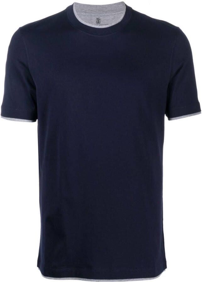 Brunello Cucinelli T-shirt met ronde hals Blauw