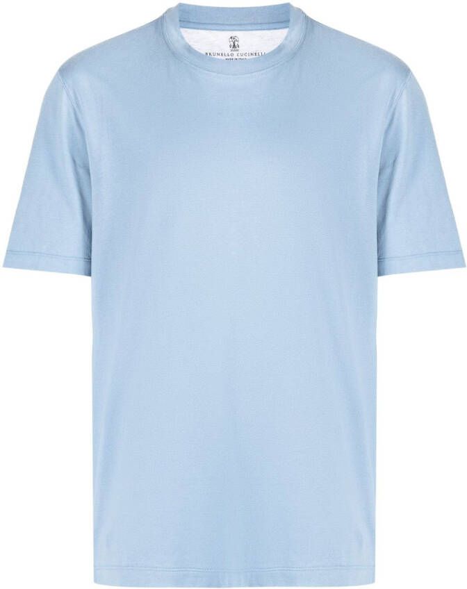 Brunello Cucinelli T-shirt met ronde hals Blauw