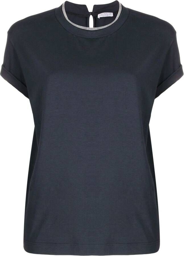 Brunello Cucinelli T-shirt met ronde hals Blauw