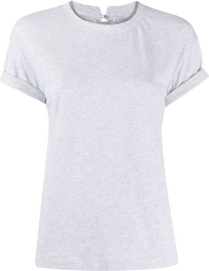 Brunello Cucinelli T-shirt met ronde hals Grijs