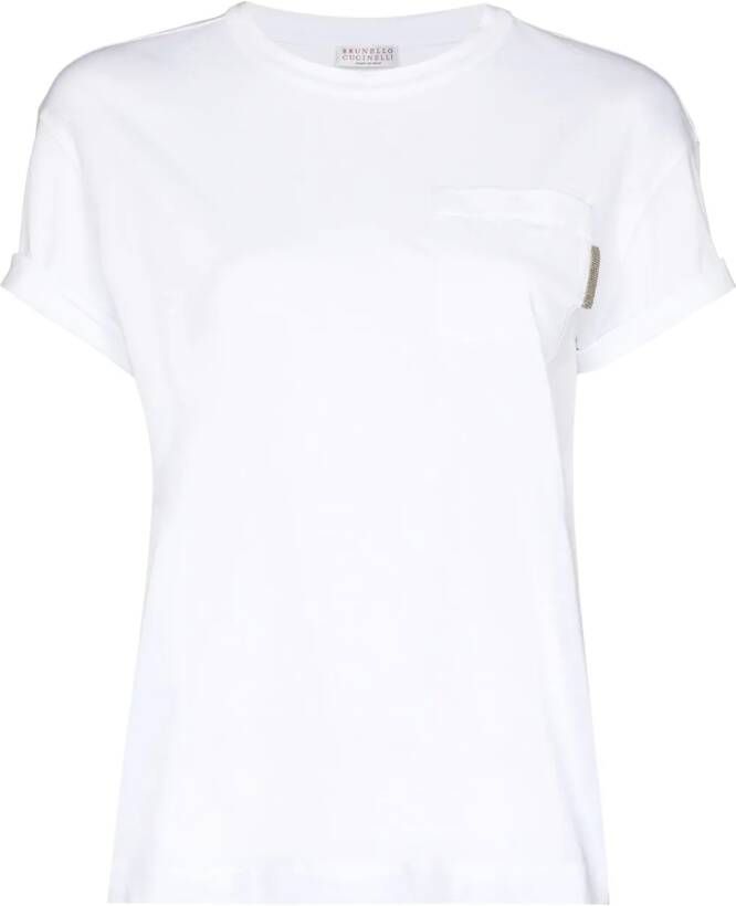 Brunello Cucinelli T-shirt met ronde hals Wit