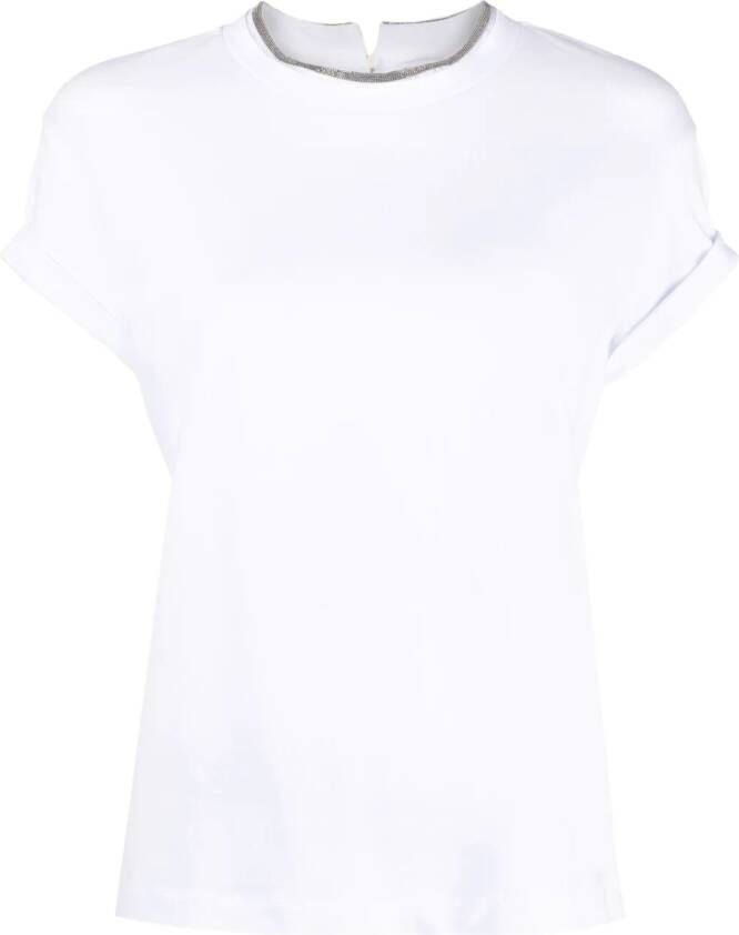 Brunello Cucinelli T-shirt met ronde hals Wit