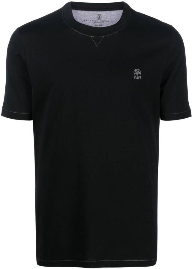 Brunello Cucinelli T-shirt met ronde hals Zwart