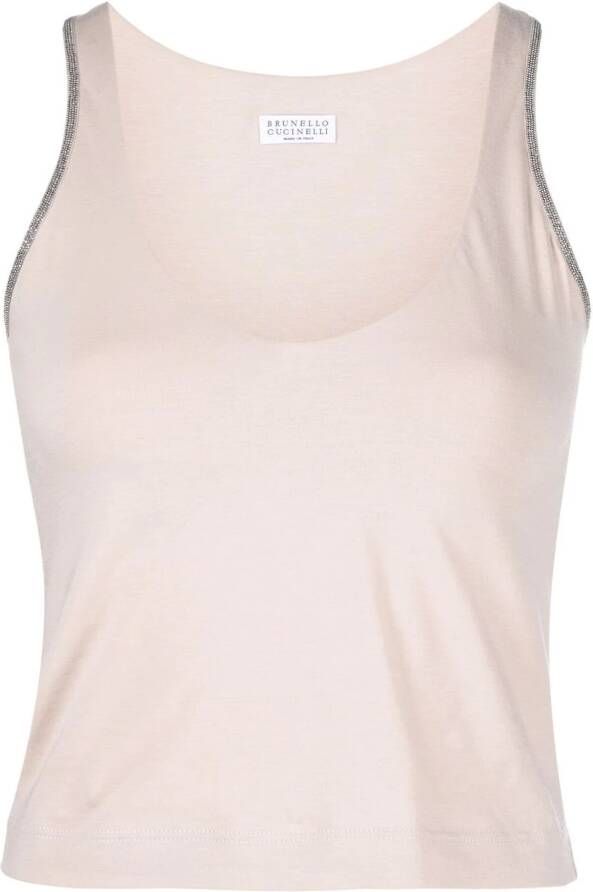 Brunello Cucinelli Tanktop met afwerking Beige