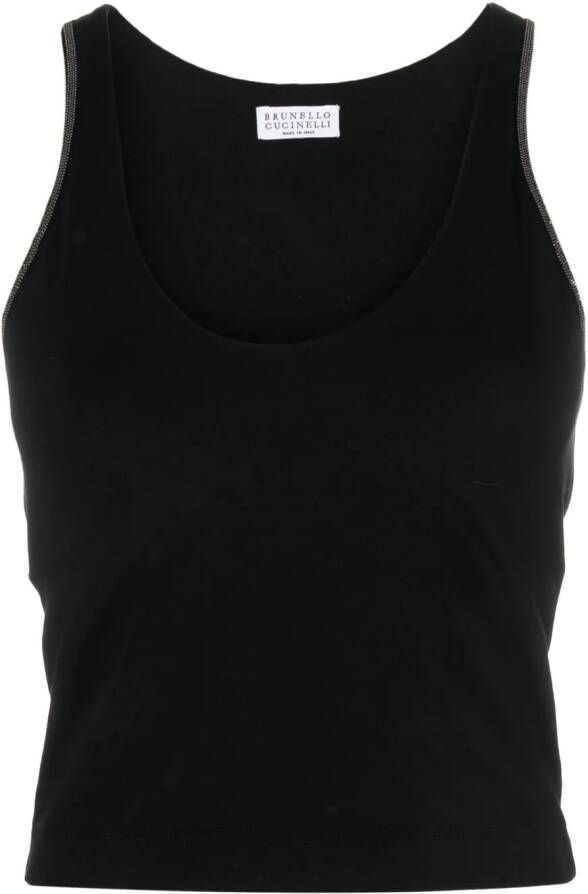 Brunello Cucinelli Tanktop verfraaid met ketting Zwart