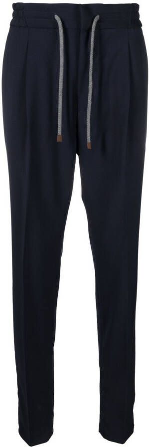 Brunello Cucinelli Broek met toelopende pijpen Blauw