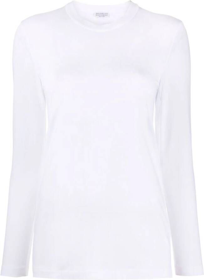 Brunello Cucinelli Top met lange mouwen Wit