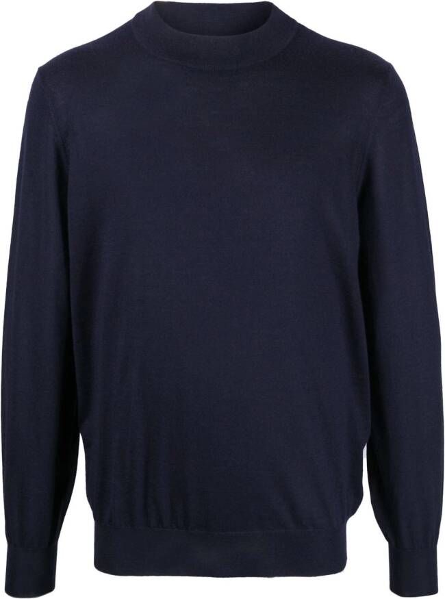 Brunello Cucinelli Trui met geribbelde afwerking Blauw