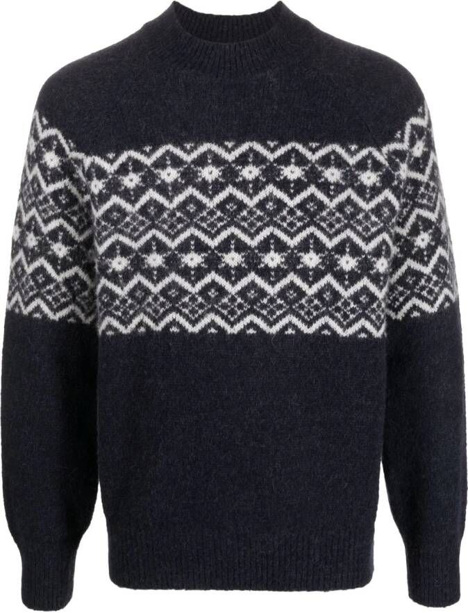 Brunello Cucinelli Trui met patroon Blauw